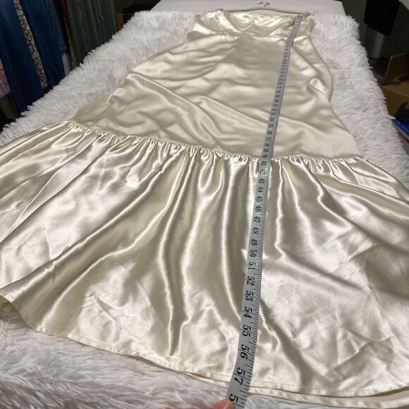Reformation Venetia Silk Wedding Dress in Ivory Size 12 NEW - Picture 7 of 11